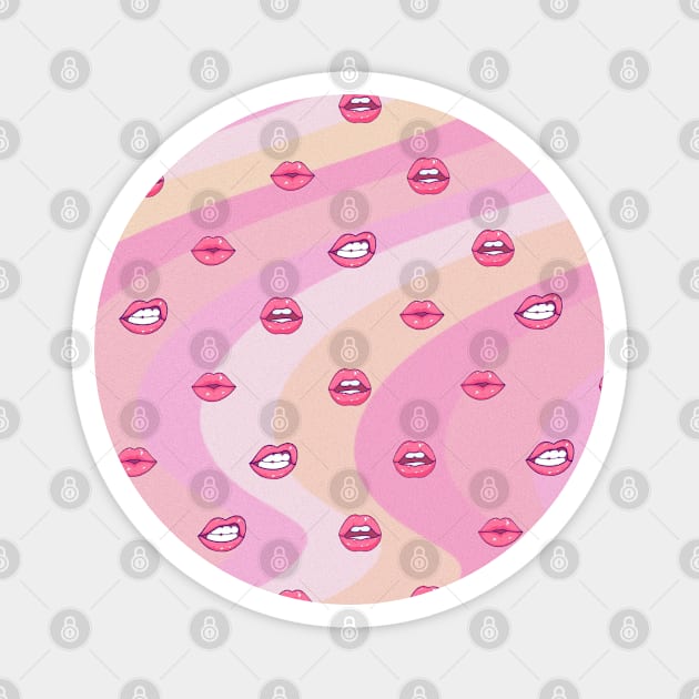 retro lips pattern Magnet by karaokes